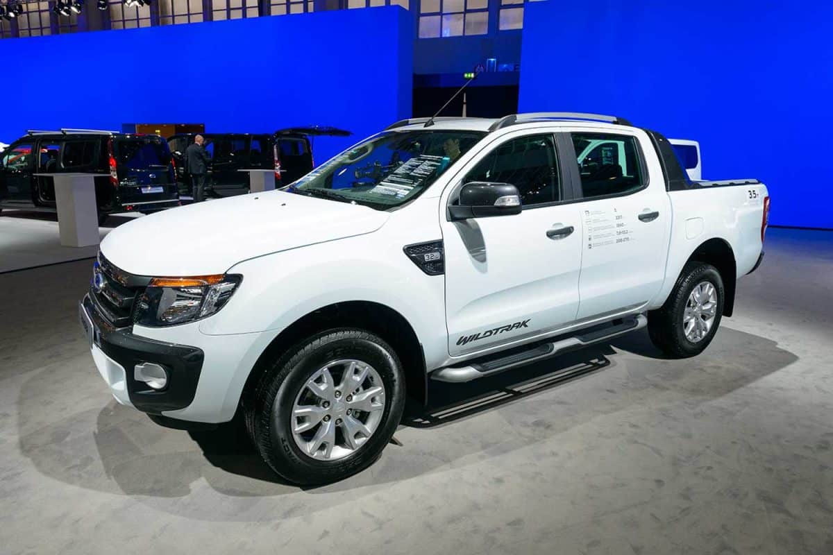 Ford Ranger Wildtrack pick up truck on display during motor show