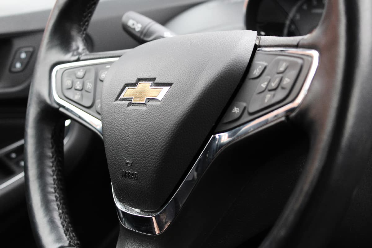 Interior and steering wheel of a Chevrolet