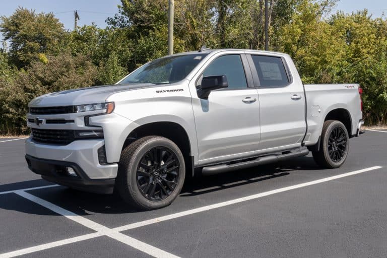 wonderful photo of a metallic white chevy silverado brand new on car parking lot of the store, Chevy Silverado 4 Wheel Drive Won't Engage - Why And What To Do?