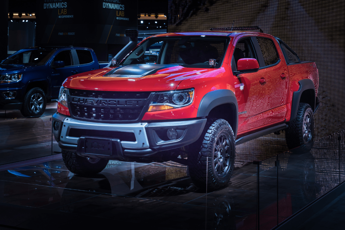 A 2019 Chevy Colorado ZR2 Bison truck at the North American International Auto Show (NAIAS)
