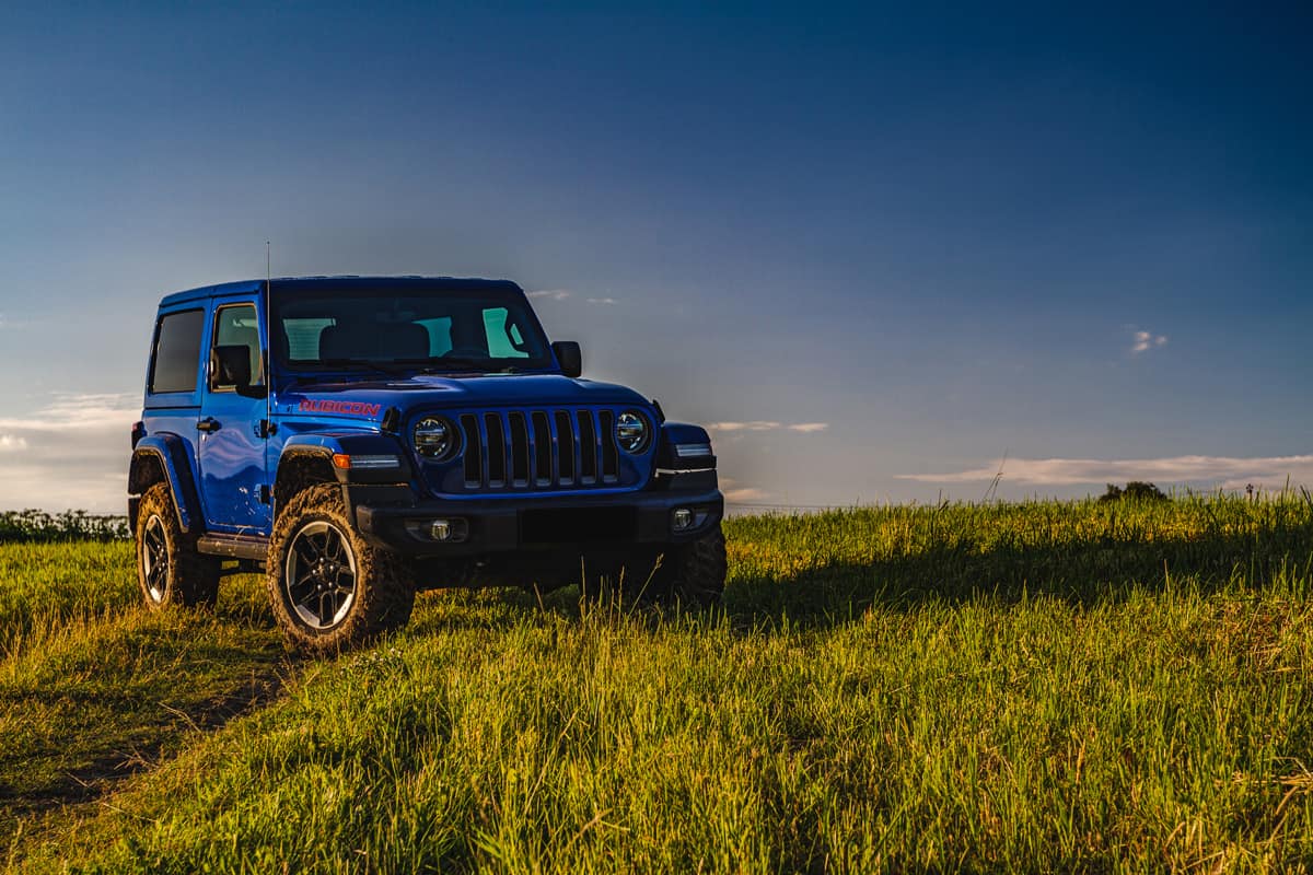 A blue colored Jeep Gladiator