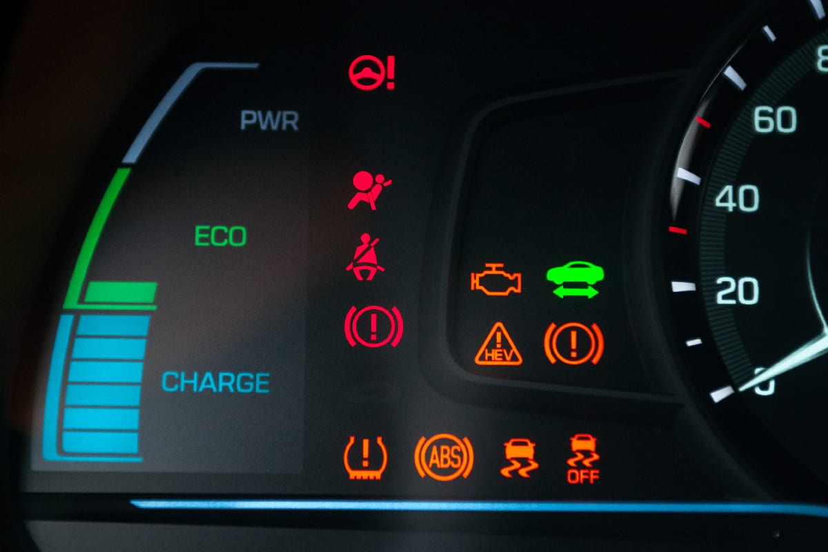 Car dashboard warning lights