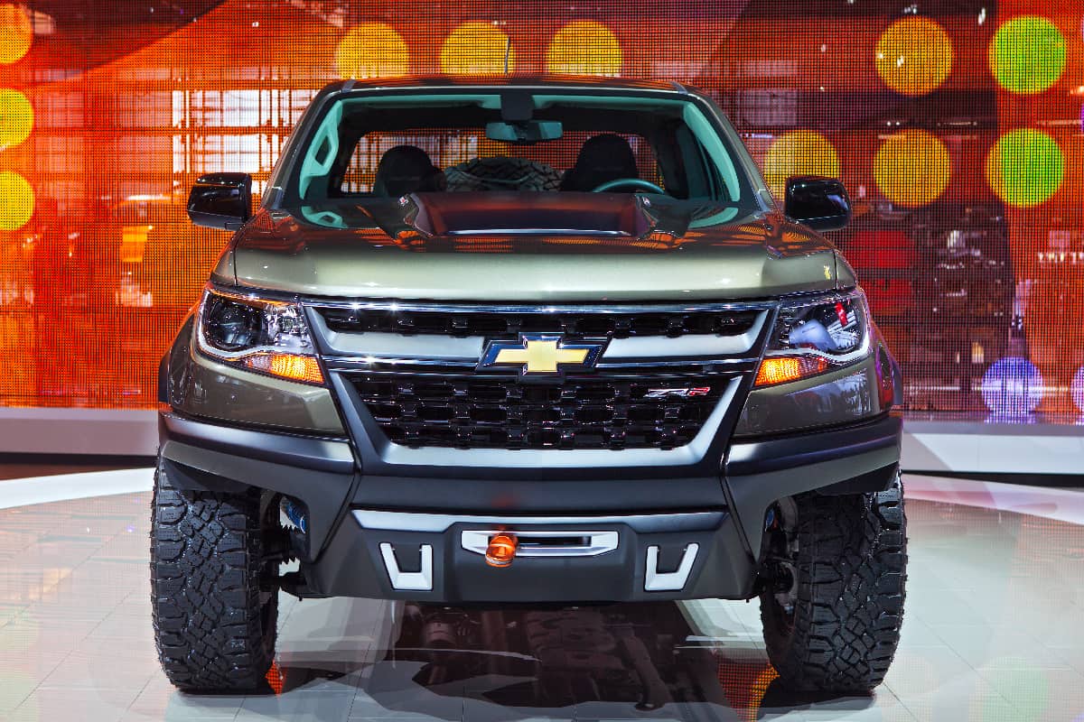 Chevy Colorado truck on display