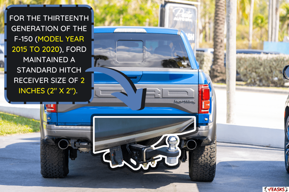 Photo of a blue Ford Raptor F150 pick up truck - Ford F-150 Hitch Receiver Size - What Is It [2014-2022]
