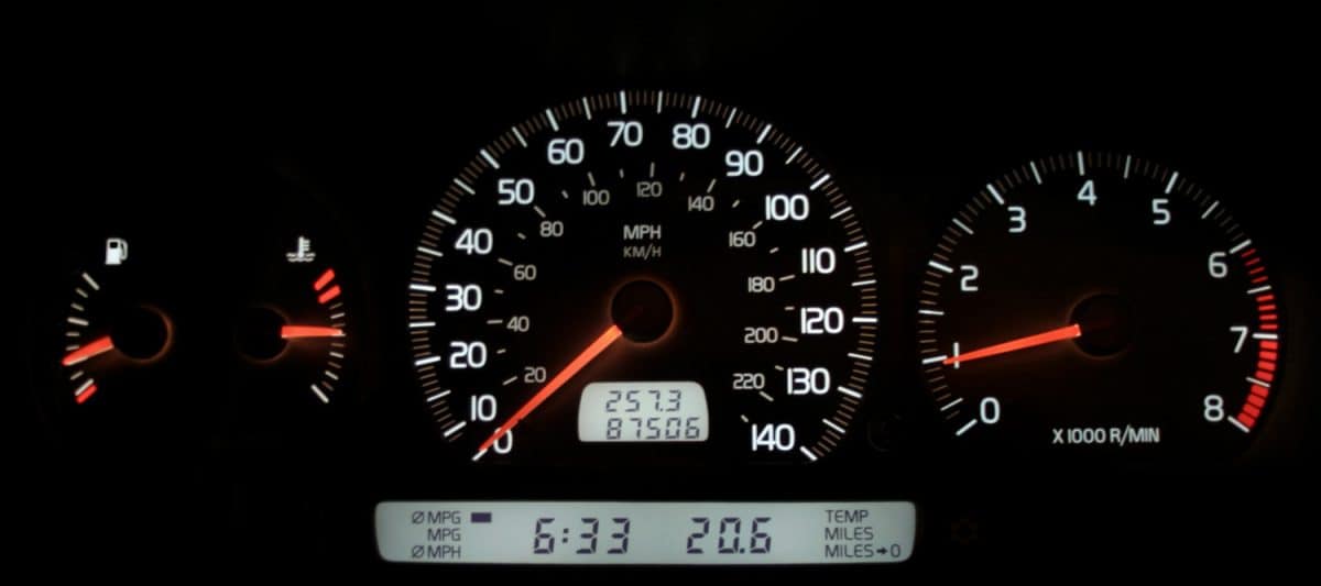 Volvo S70 Instrument Cluster at night

