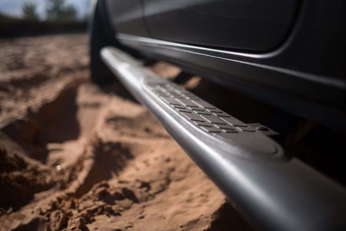 Suv car stuck in sands off road during expedition
