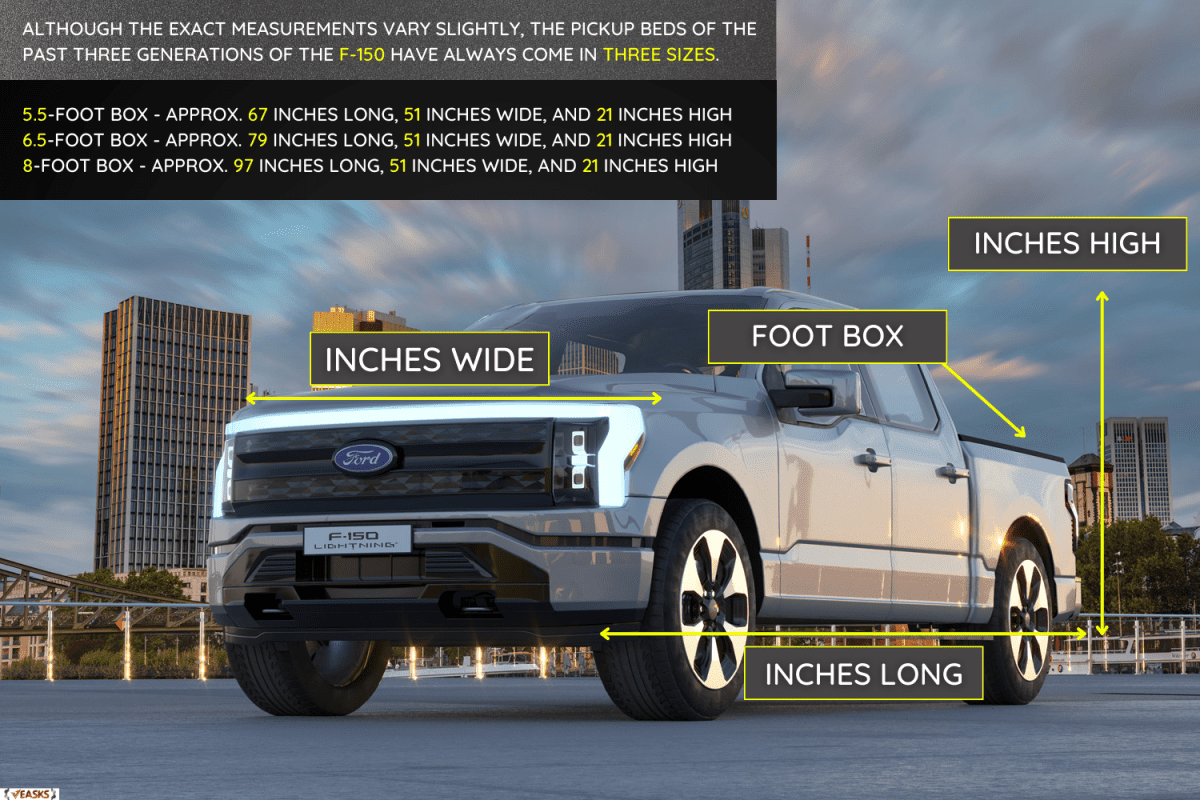 Ford F-150 Lightning Electric Truck.3D illustration - Ford F-150 Truck Bed Size & Dimensions