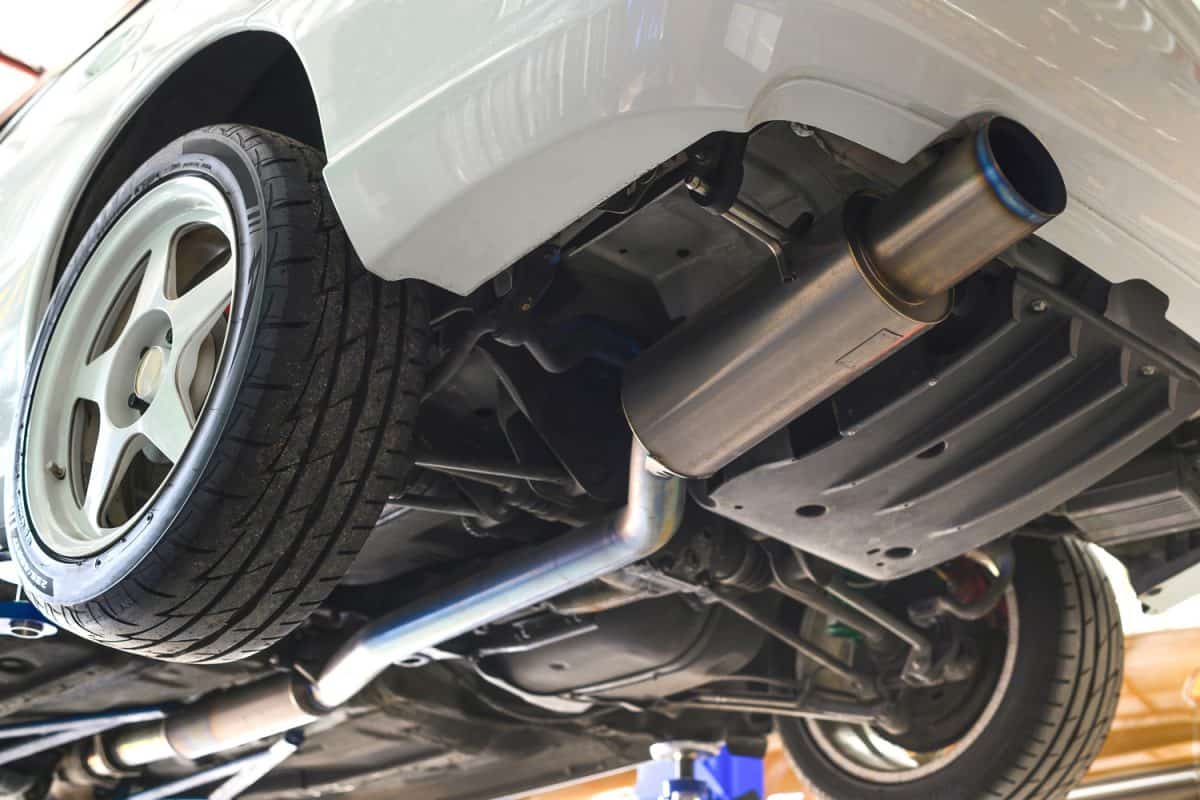 Titanium Exhaust System in Sport Racing Car.
