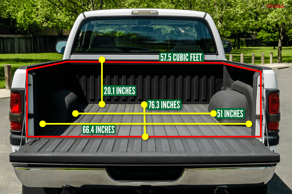 6'4 inches dodge ram pick up truck rear truck bed diameter diagram
